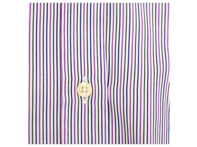 Camicia a maniche lunghe Etro con stampa paisley a righe in cotone multicolore - vista 7