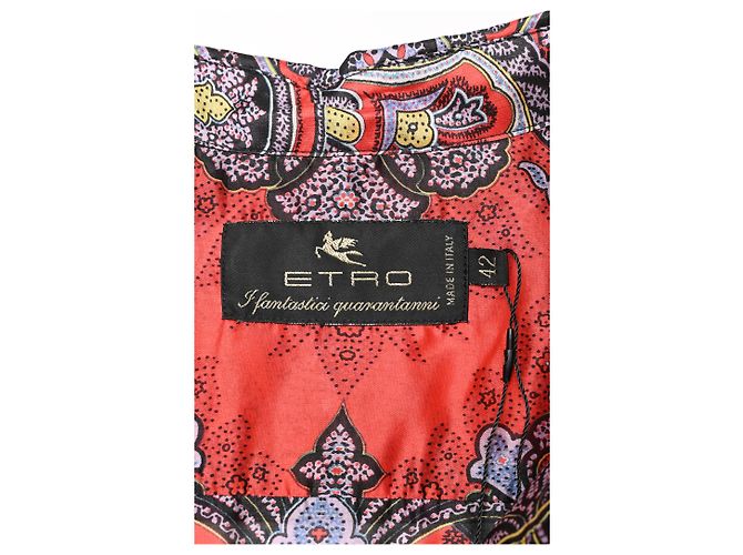 Camicetta con volant Etro con stampa paisley in seta multicolore - vista 11