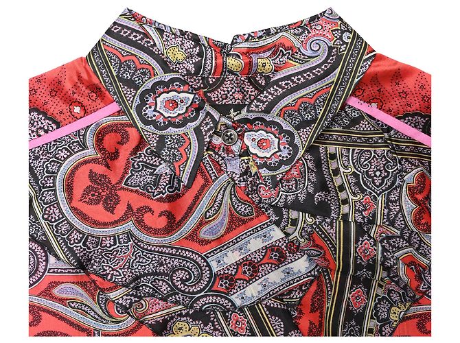 Camicetta con volant Etro con stampa paisley in seta multicolore - vista 12