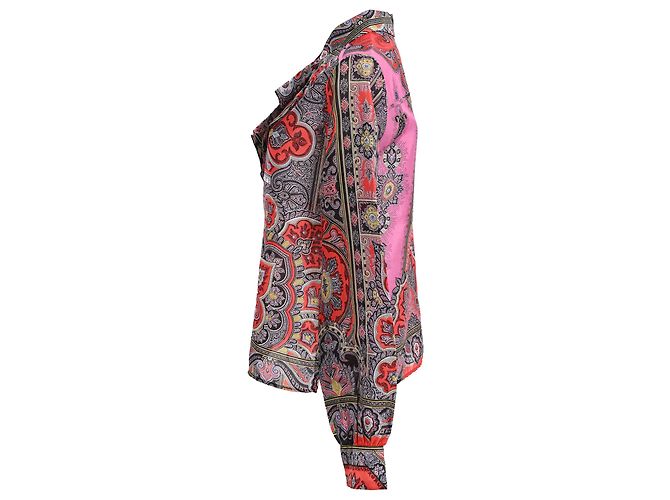 Camicetta con volant Etro con stampa paisley in seta multicolore - vista 2