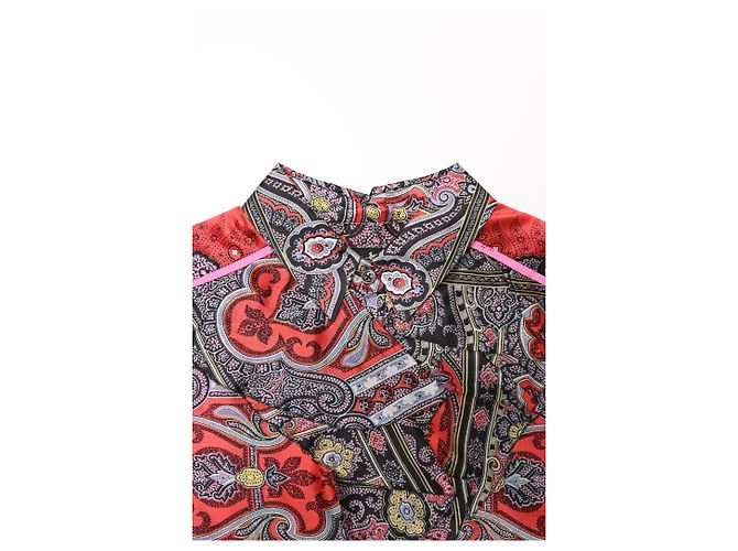 Camicetta con volant Etro con stampa paisley in seta multicolore - vista 4