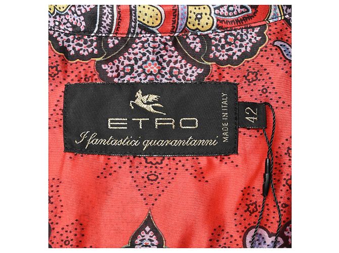 Camicetta con volant Etro con stampa paisley in seta multicolore - vista 5