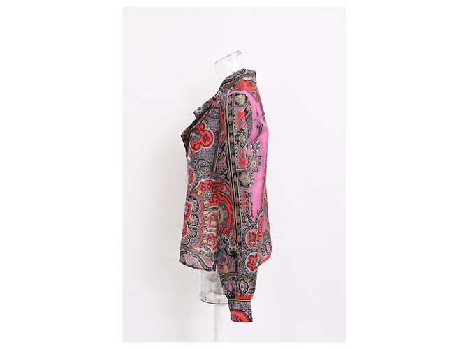 Camicetta con volant Etro con stampa paisley in seta multicolore - vista 9