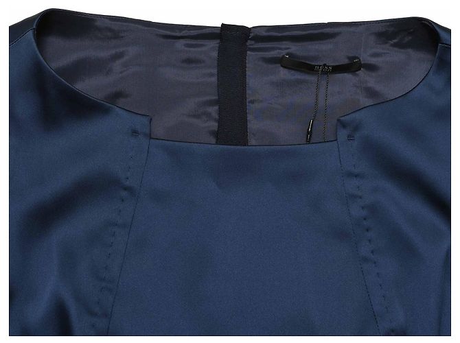 Hugo Boss Abito midi senza maniche Boss in acetato blu navy - vista 5