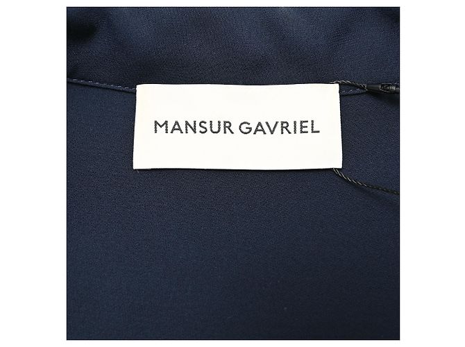 Camicia Mansur Gavriel in seta blu navy - vista 4