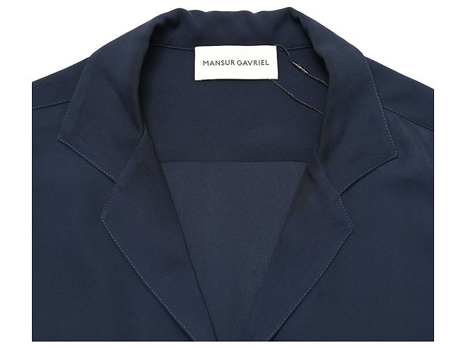 Camicia Mansur Gavriel in seta blu navy - vista 6