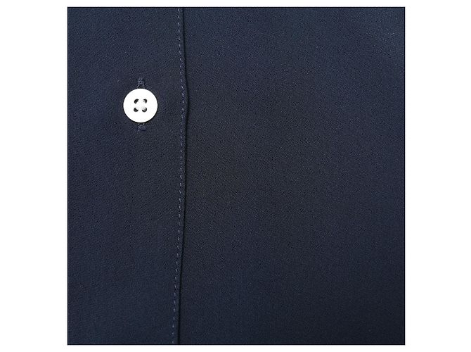 Camicia Mansur Gavriel in seta blu navy - vista 7