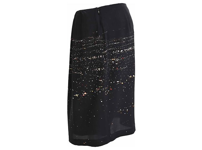 Minifalda estampada Dries Van Noten en seda negra Negro - vista 2