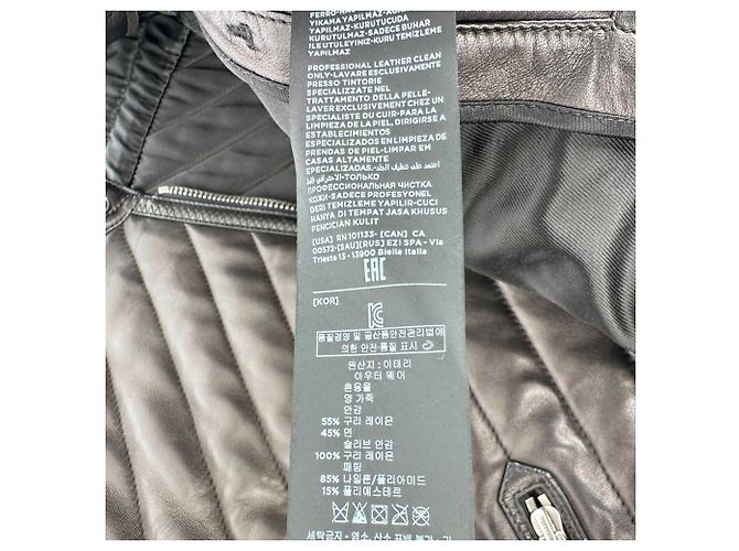 Giacca biker trapuntata corta Tom Ford Slim-Fit in pelle nera Nero - vista 14