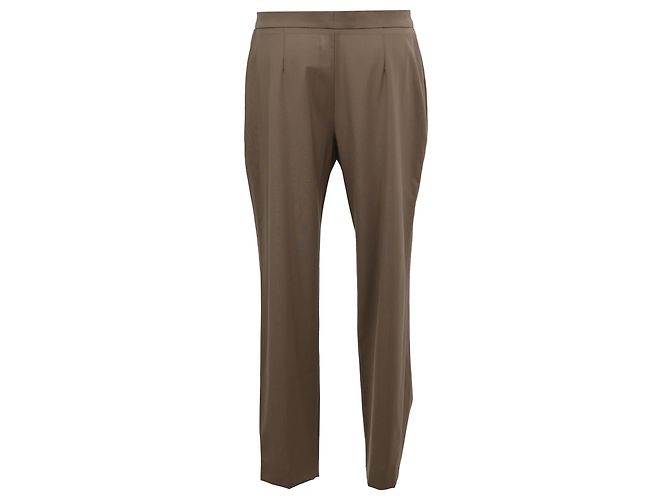 Pantalones de pierna recta Chloé en lana marrón Castaño Roja - vista 3