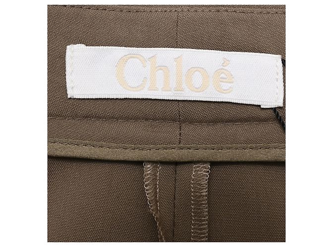Pantalones de pierna recta Chloé en lana marrón Castaño Roja - vista 4
