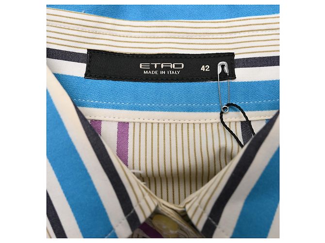Camicia con bottoni a righe Etro in cotone multicolore - vista 4