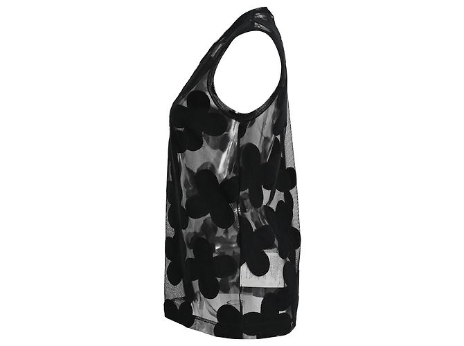 Comme Des Garcons Comme des Garçons Mesh-Bluse mit Blumen-Details, Schwarz, Polyester Python drucken - Ansicht 2