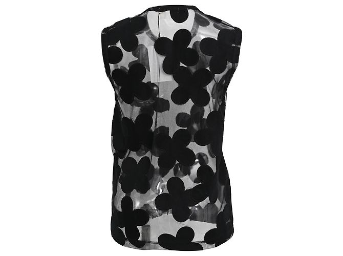 Comme Des Garcons Comme des Garçons Mesh-Bluse mit Blumen-Details, Schwarz, Polyester Python drucken - Ansicht 3