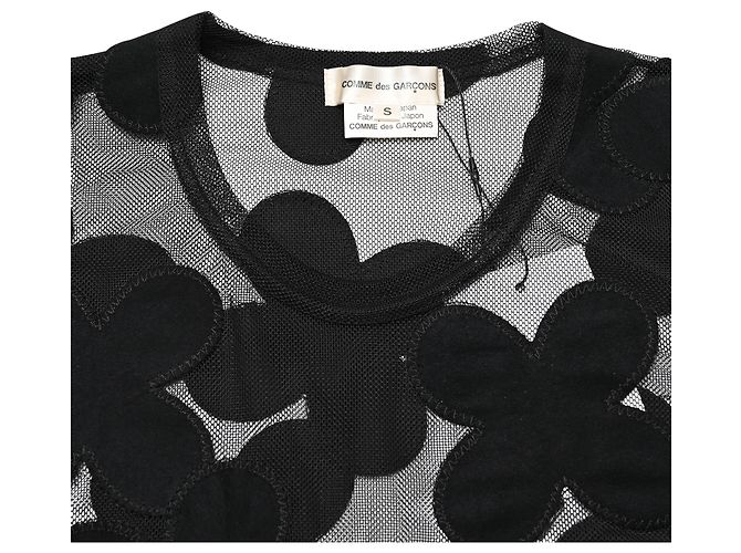 Comme Des Garcons Comme des Garçons Mesh-Bluse mit Blumen-Details, Schwarz, Polyester Python drucken - Ansicht 6