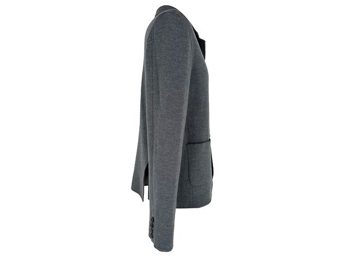 Thom Browne Blazer mit 4 Streifen aus grauer Wolle - Ansicht 2