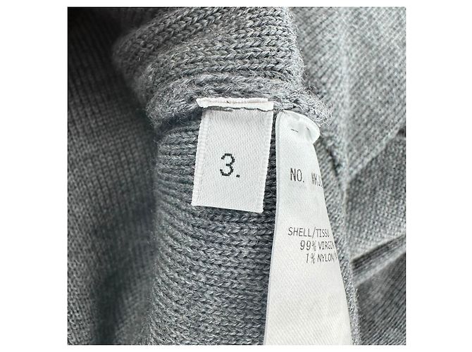 Thom Browne Blazer mit 4 Streifen aus grauer Wolle - Ansicht 6