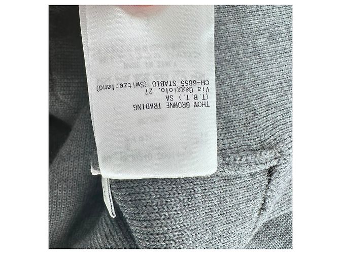 Thom Browne Blazer mit 4 Streifen aus grauer Wolle - Ansicht 8