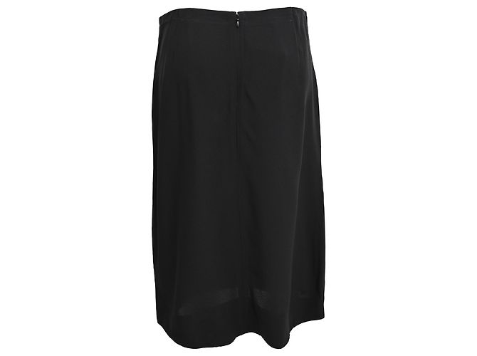 Falda midi recta Vanessa Bruno en acetato negro - vista 3