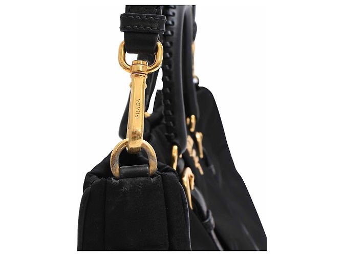 Borsa a tracolla Prada Braided Handle Tessuto in nylon nero - vista 14