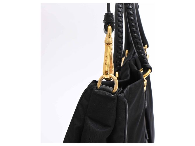 Borsa a tracolla Prada Braided Handle Tessuto in nylon nero - vista 20