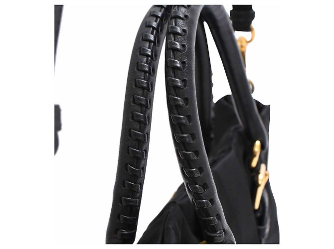 Borsa a tracolla Prada Braided Handle Tessuto in nylon nero - vista 22