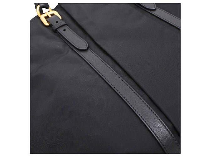 Borsa a tracolla Prada Braided Handle Tessuto in nylon nero - vista 34