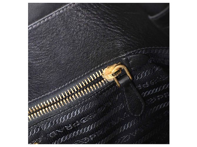 Borsa a tracolla Prada Braided Handle Tessuto in nylon nero - vista 7