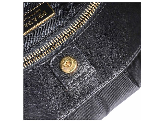 Borsa a tracolla Prada Braided Handle Tessuto in nylon nero - vista 8