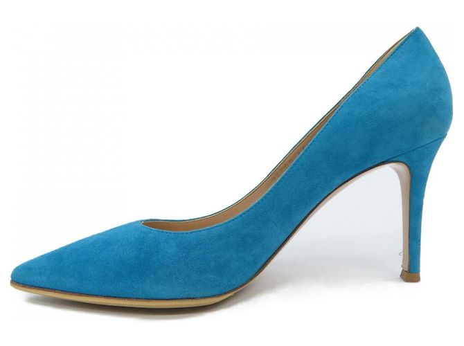 Autre Marque Gianvito Rossi Pumps aus Leder Blau - Ansicht 2