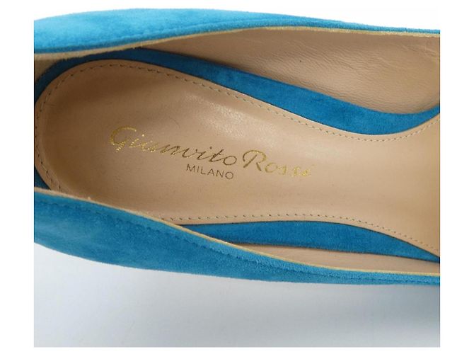 Autre Marque Gianvito Rossi Pumps aus Leder Blau - Ansicht 6