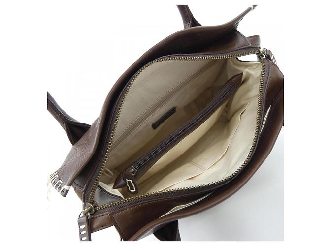 Autre Marque Borsa a mano in pelle Dakota Marrone - vista 6