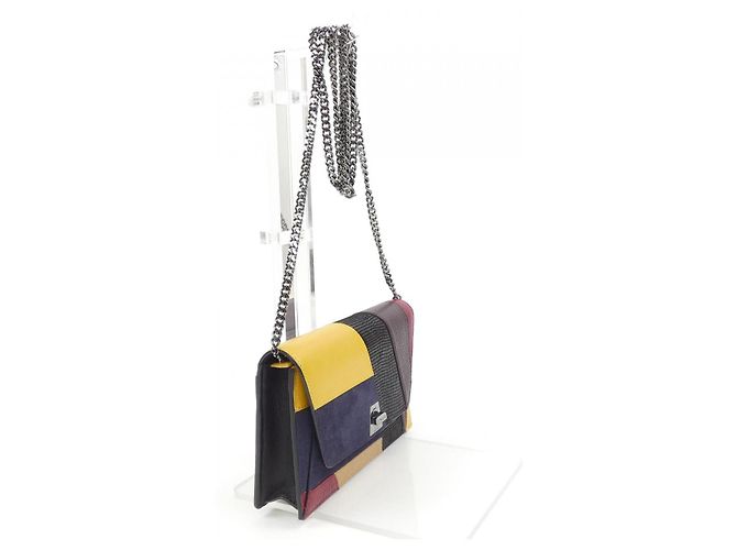 Autre Marque Borsa a bustina Akris Anouk Nero Blu Giallo Blu navy - vista 2