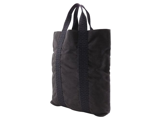 Hermès Hermes Herline Cabas Nylon Canvas Tragetasche Braun - Ansicht 2
