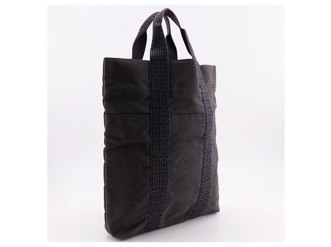 Hermès Hermes Herline Cabas Nylon Canvas Tragetasche Braun - Ansicht 3