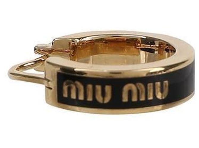 Miu Miu Emaille-Logo-Ohrringe Schwarz - Ansicht 7