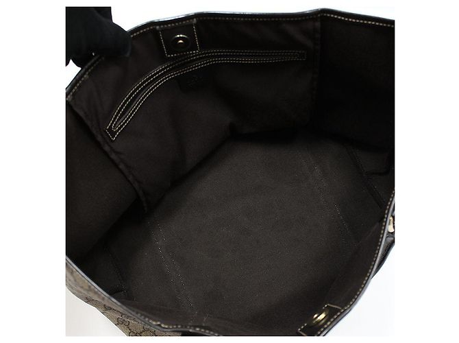 Gucci Borsa a tracolla shopper in tela GG Supreme Marrone - vista 11
