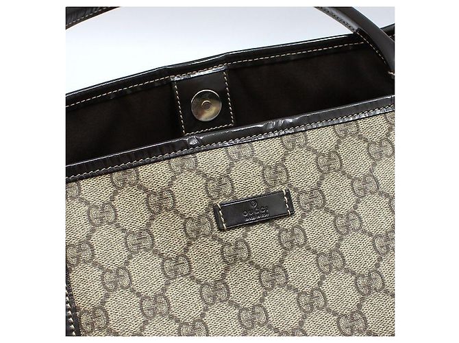 Gucci Borsa a tracolla shopper in tela GG Supreme Marrone - vista 8
