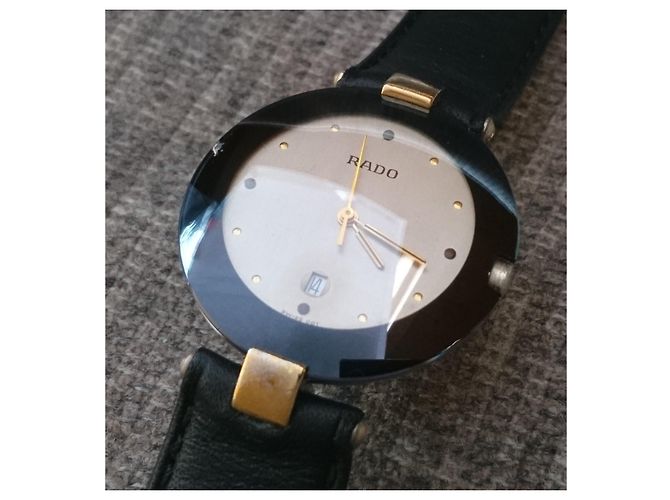 Autre Marque Relógio Quartz Rado Coupole ref. 129.4075.4 Preto Dourado - vista 2