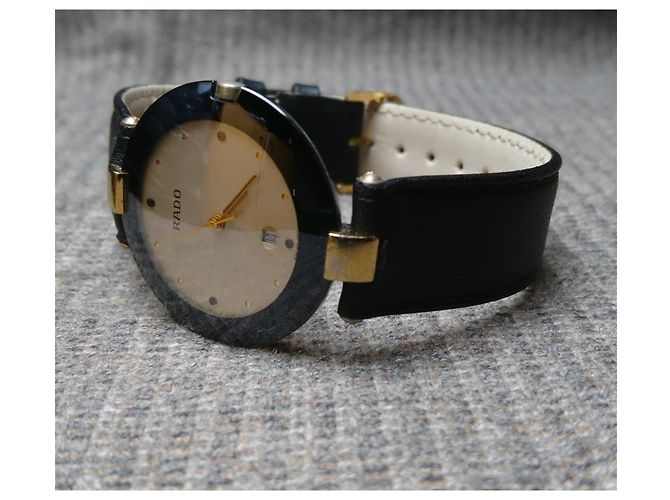 Autre Marque Relógio Quartz Rado Coupole ref. 129.4075.4 Preto Dourado - vista 9