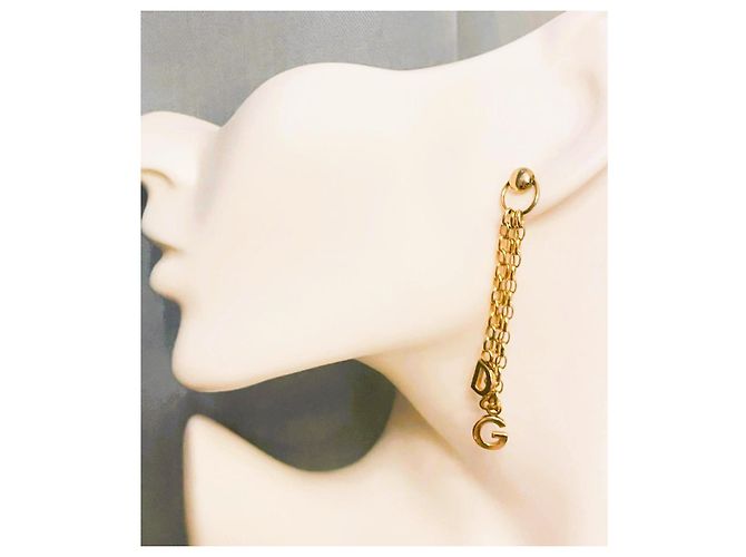 Dolce & Gabbana goldfarbene Logo-Ohrringe Golden - Ansicht 17