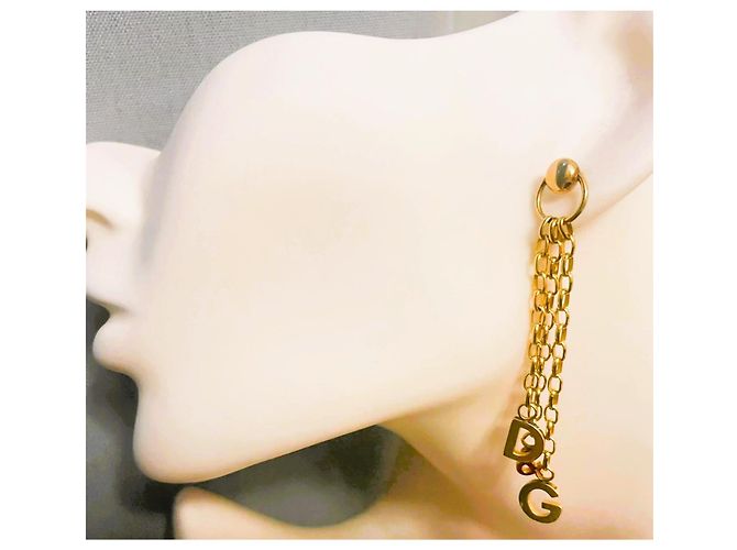 Dolce & Gabbana goldfarbene Logo-Ohrringe Golden - Ansicht 2