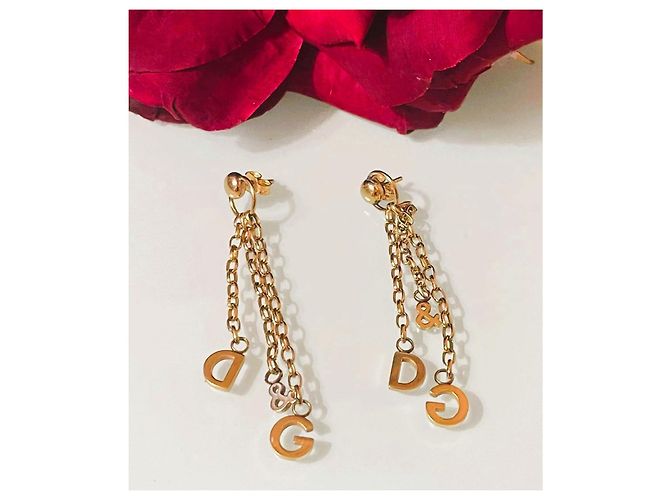Dolce & Gabbana goldfarbene Logo-Ohrringe Golden - Ansicht 7