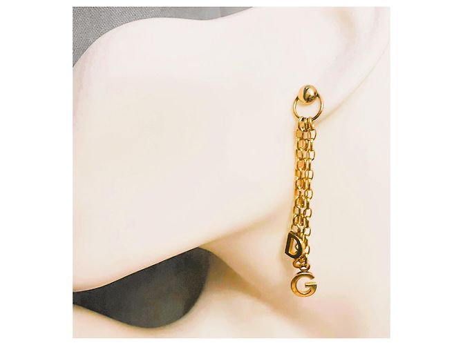 Dolce & Gabbana goldfarbene Logo-Ohrringe Golden - Ansicht 8