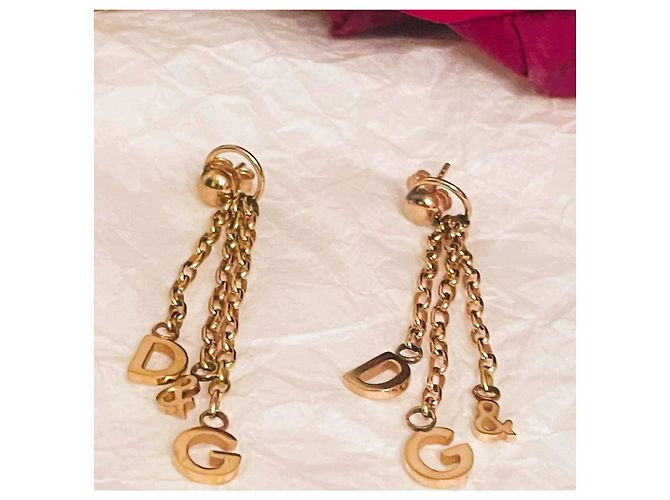 Dolce & Gabbana goldfarbene Logo-Ohrringe Golden - Ansicht 9