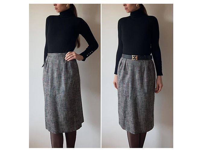 Conjunto de tweed Christian Dior Multicor Cinza - vista 2