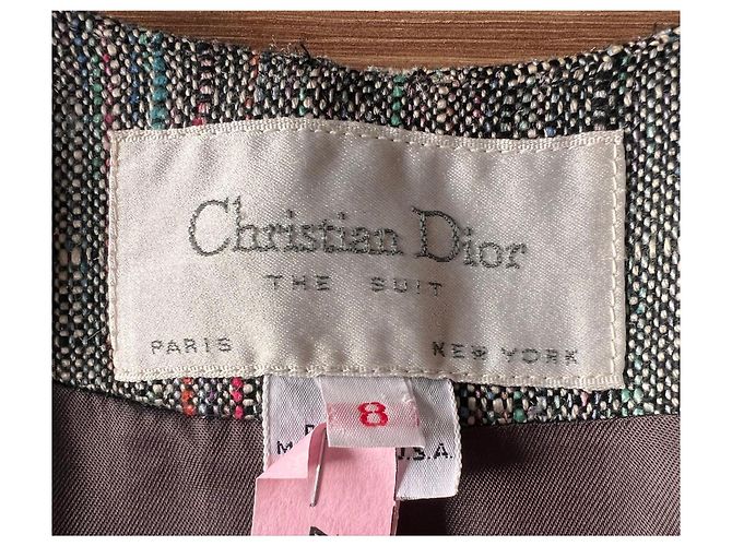 Conjunto de tweed Christian Dior Multicor Cinza - vista 4