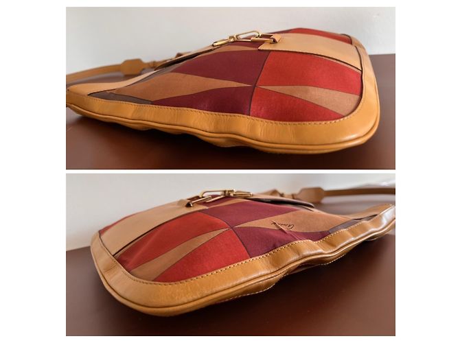 Borsa a mano Gucci Jackie stampa geometrica Marrone Rosso - vista 6