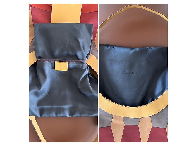 Borsa a mano Gucci Jackie stampa geometrica Marrone Rosso - vista 8