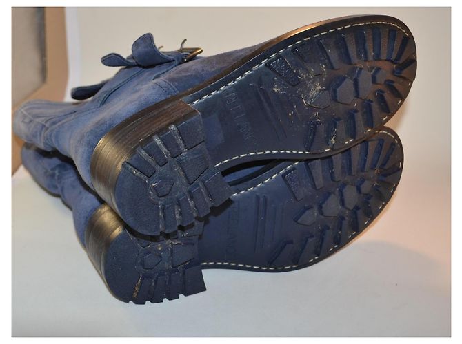 Botines Free Lance Geronimo de ante azul con hebillas - vista 4